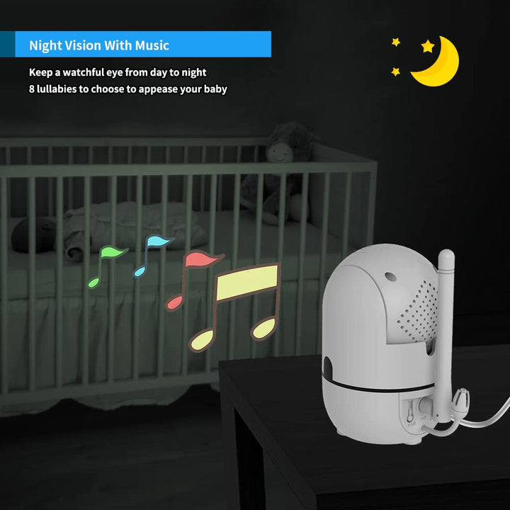 HelloBaby 5" Baby Monitor w/ Pan-Tilt-Zoom Video and 1000ft Range