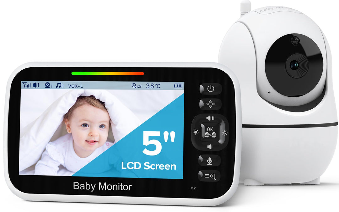 GoodBaby Baby Monitor with Camera and Audio No WiFi, Remote Pan