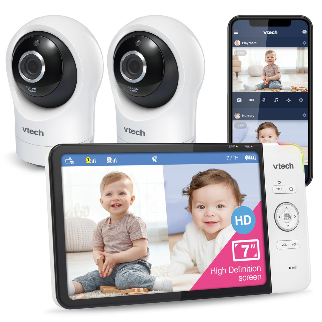 VTech RM7764-2HD 7" HD Monitor Smart WiFi 2 Camera Package